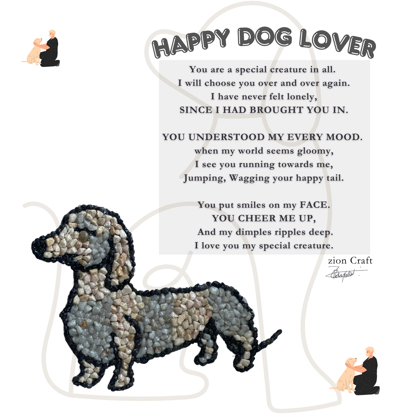 Personalised Dog Lover pebble Art