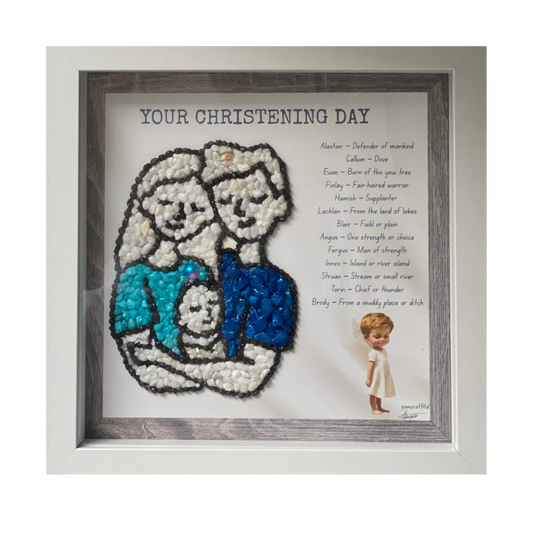 Personalised Newborn Dedication Pebble Art