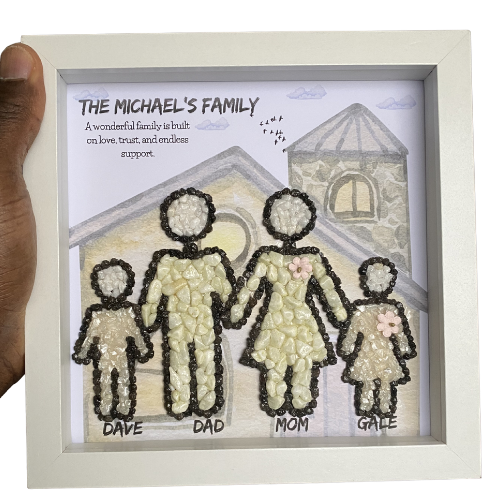 Personalised Family Name Pebble Art