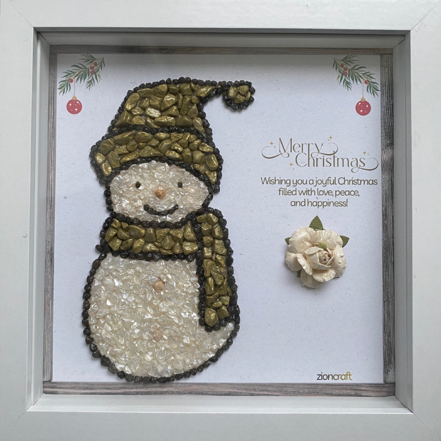 Personalised Christmas Pebble Art