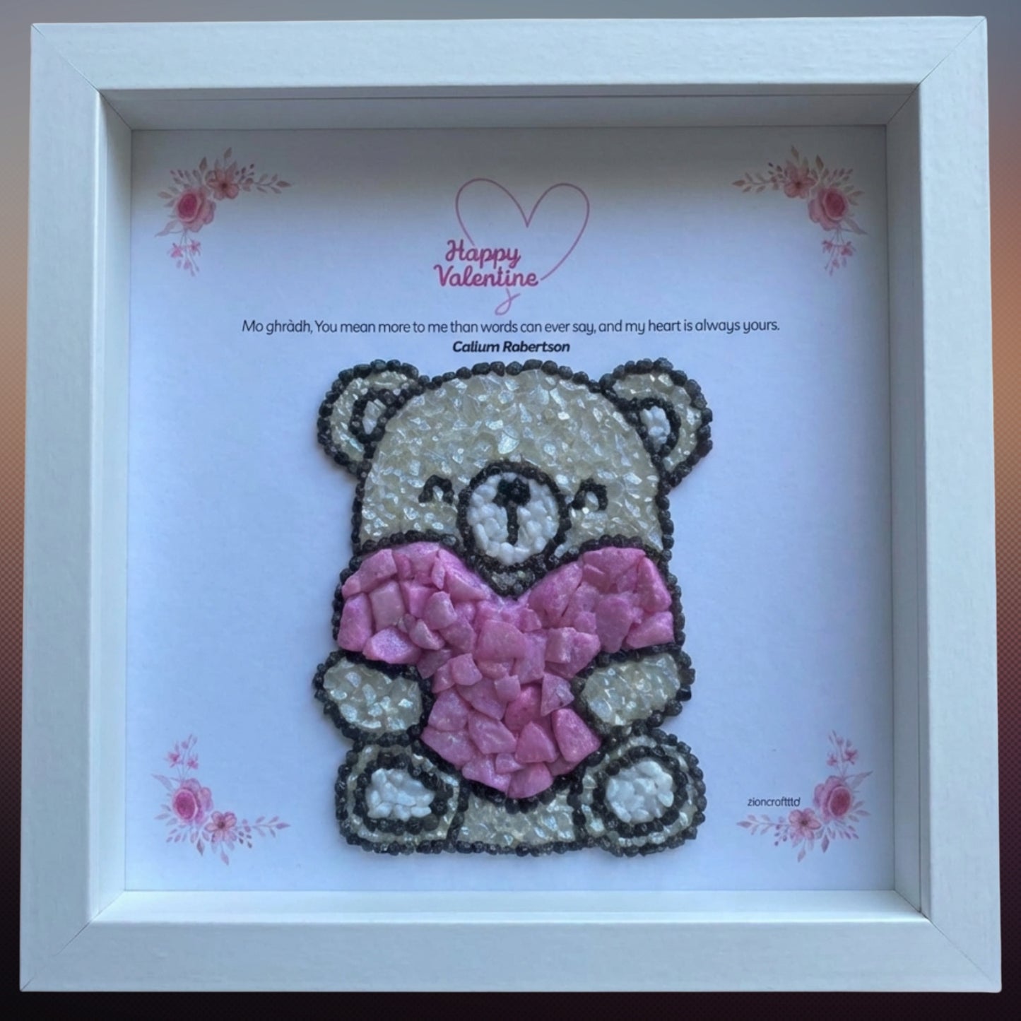 Personalised Valentine Pebble Art