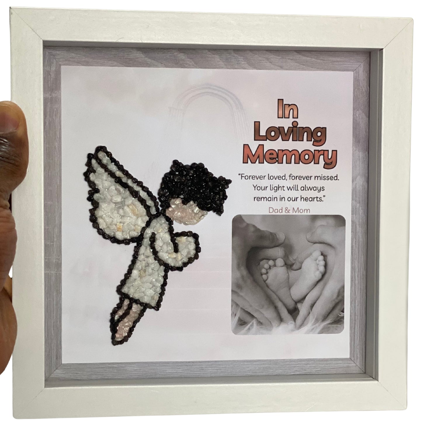 Personalised Angel Memorial Pebble Art