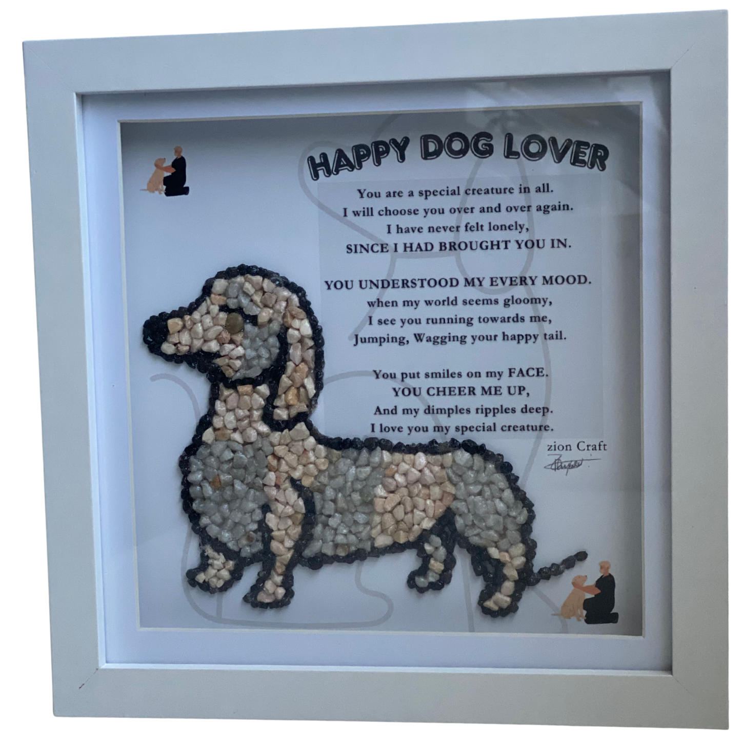 Personalised Dog Lover pebble Art