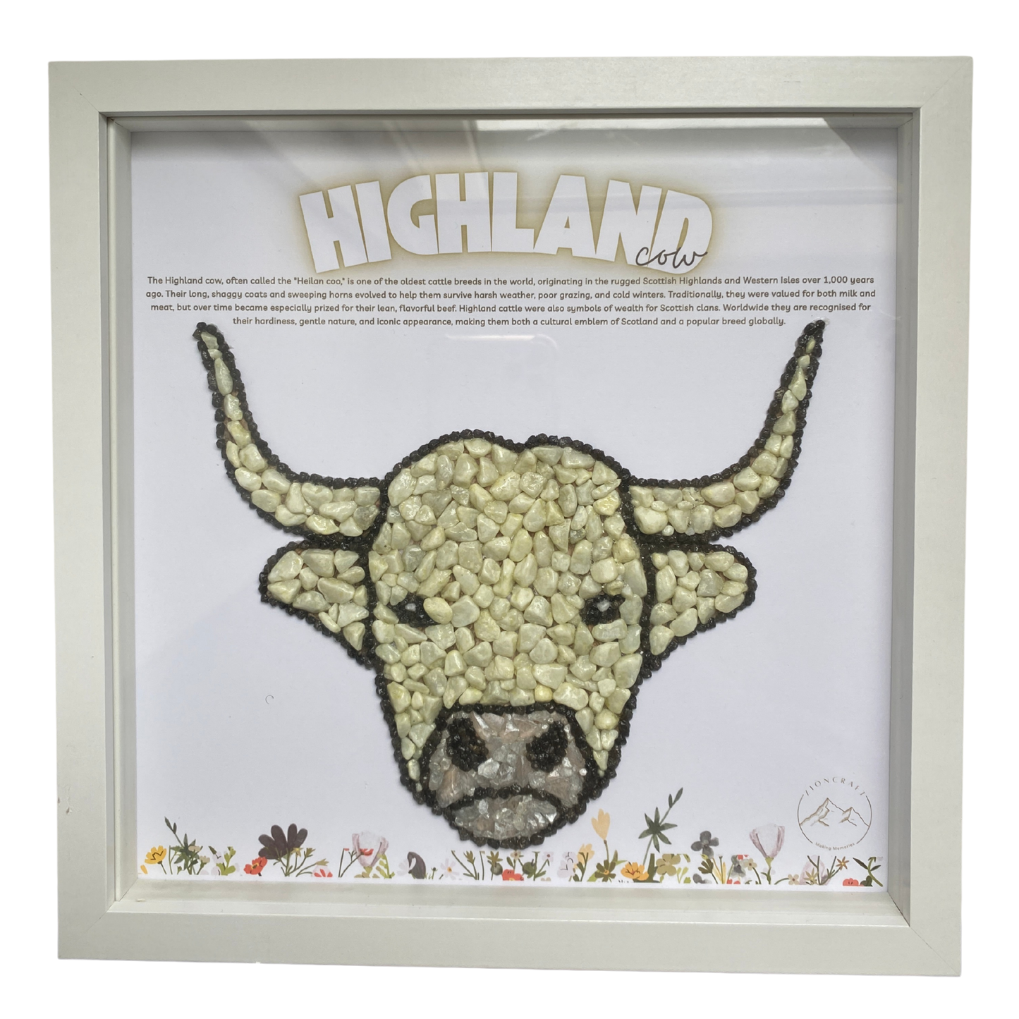Scottish Highland Cow Pebble Art