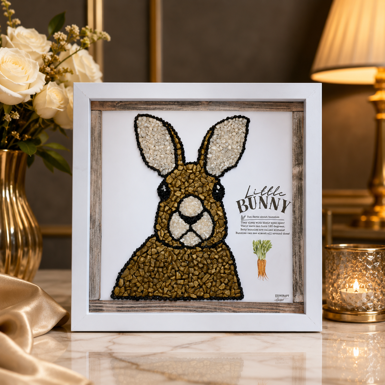Bunny Rabbit Pebble Art