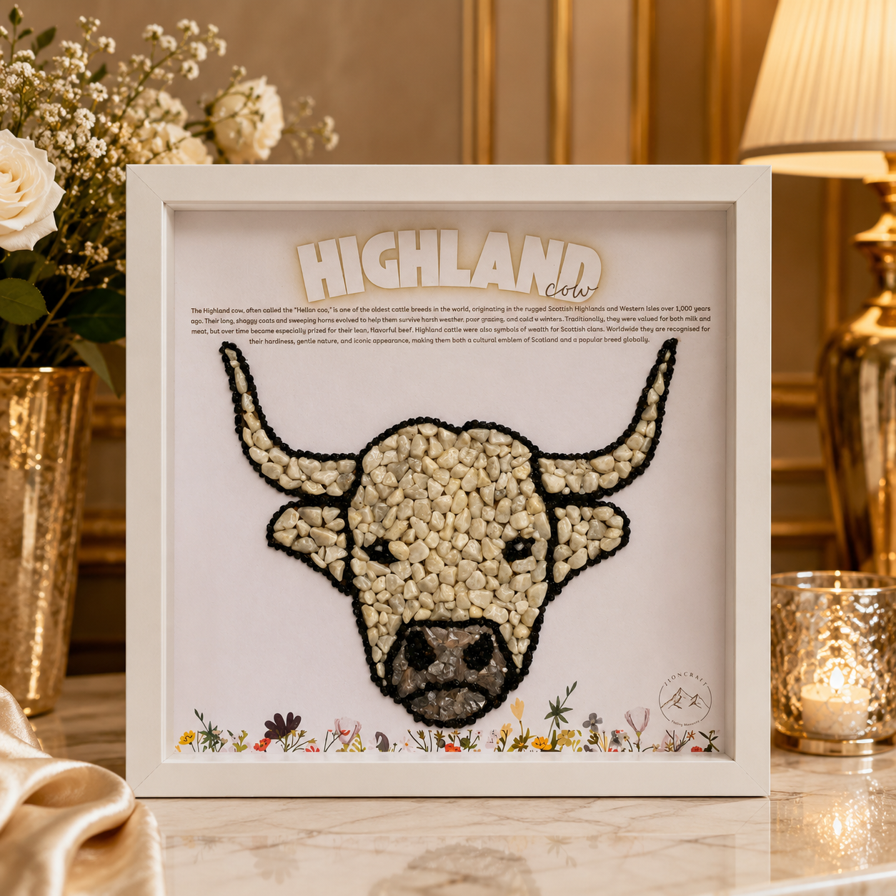 Scottish Highland Cow Pebble Art