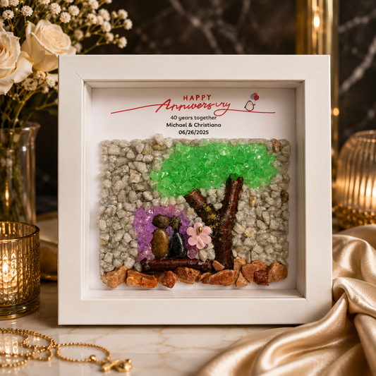 Personalised Anniversary Pebble Art