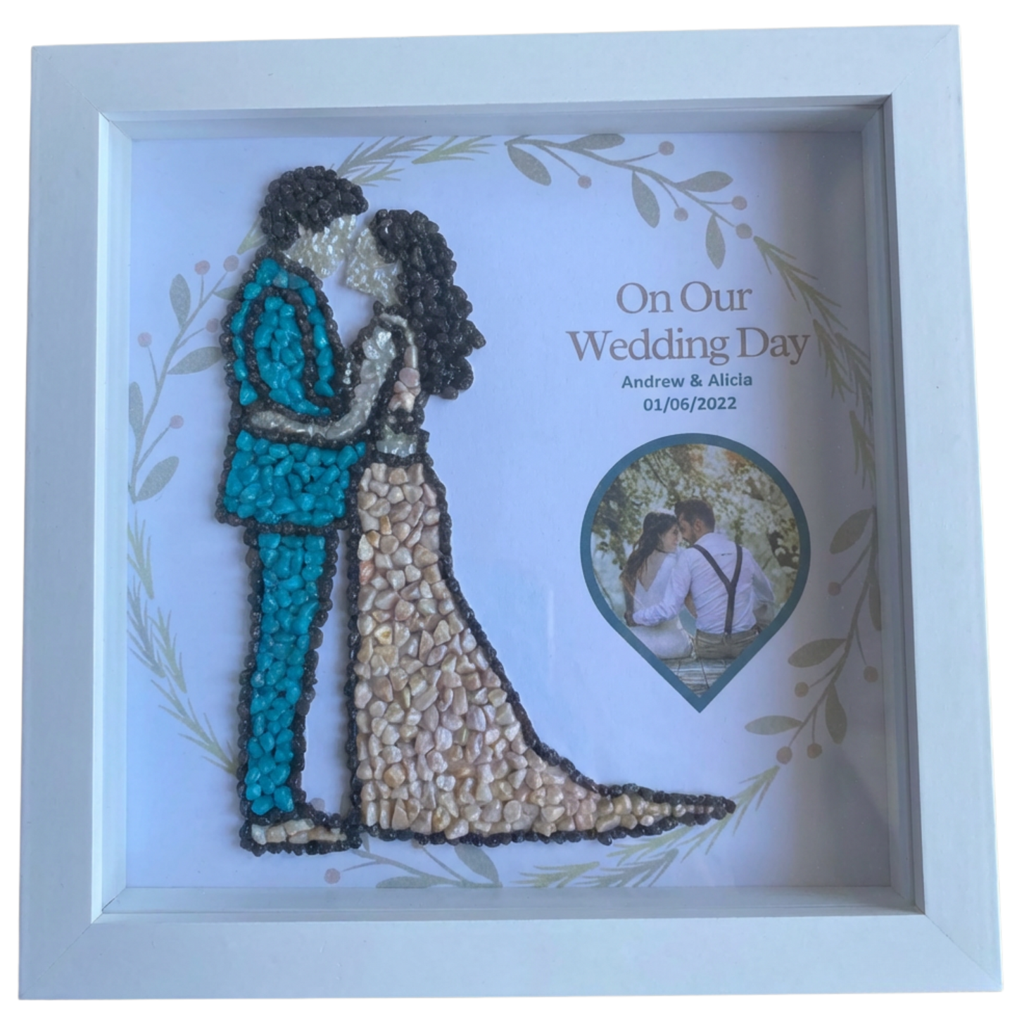 Personalised Wedding Pebble art