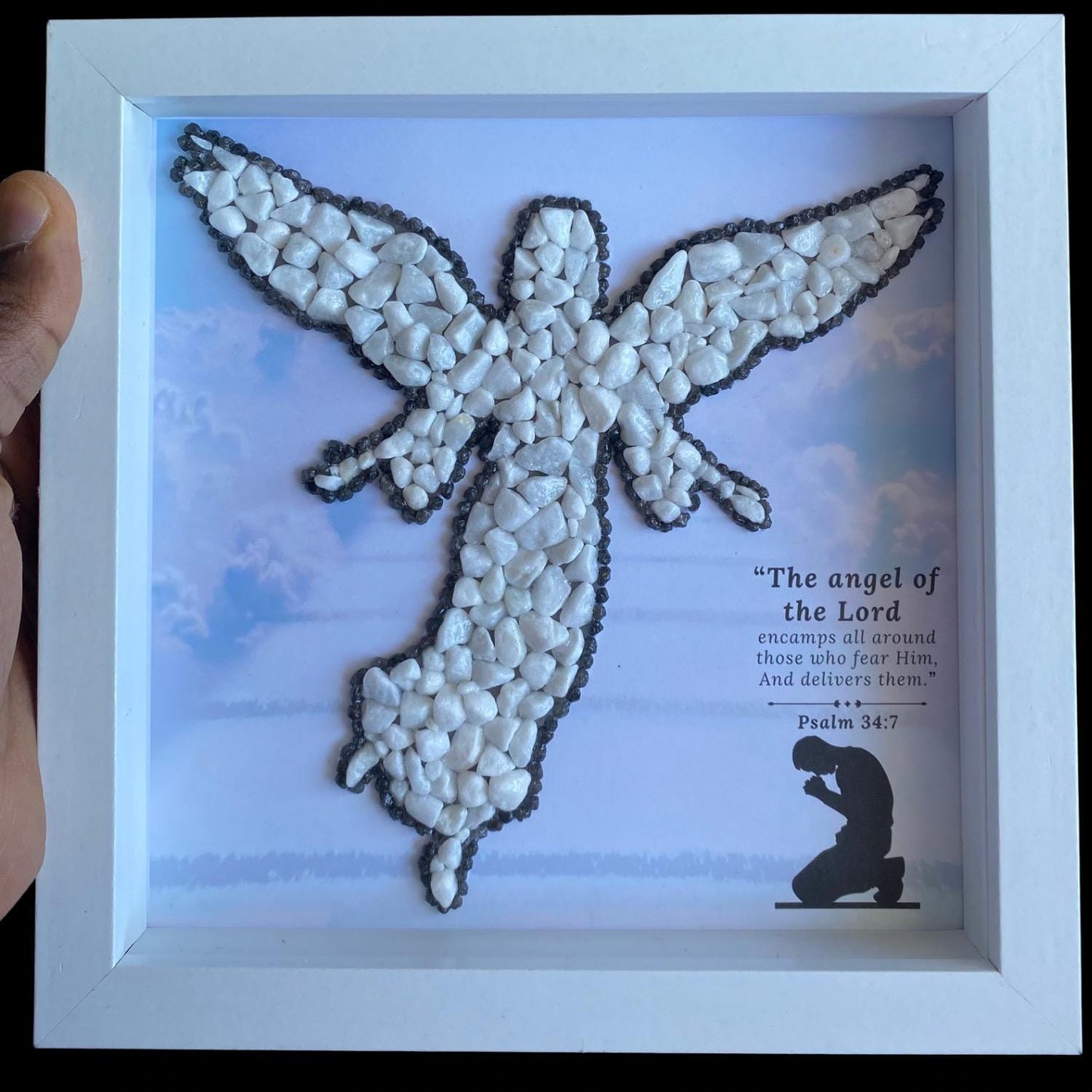 Personalised Guardian Angel Pebble Art