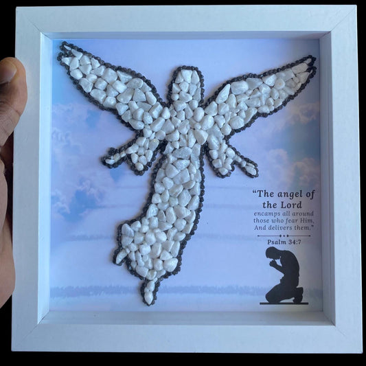 Personalised Guardian Angel Pebble Art
